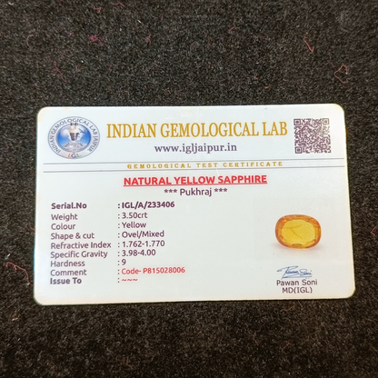 Yellow Sapphire - 3.50 Carats