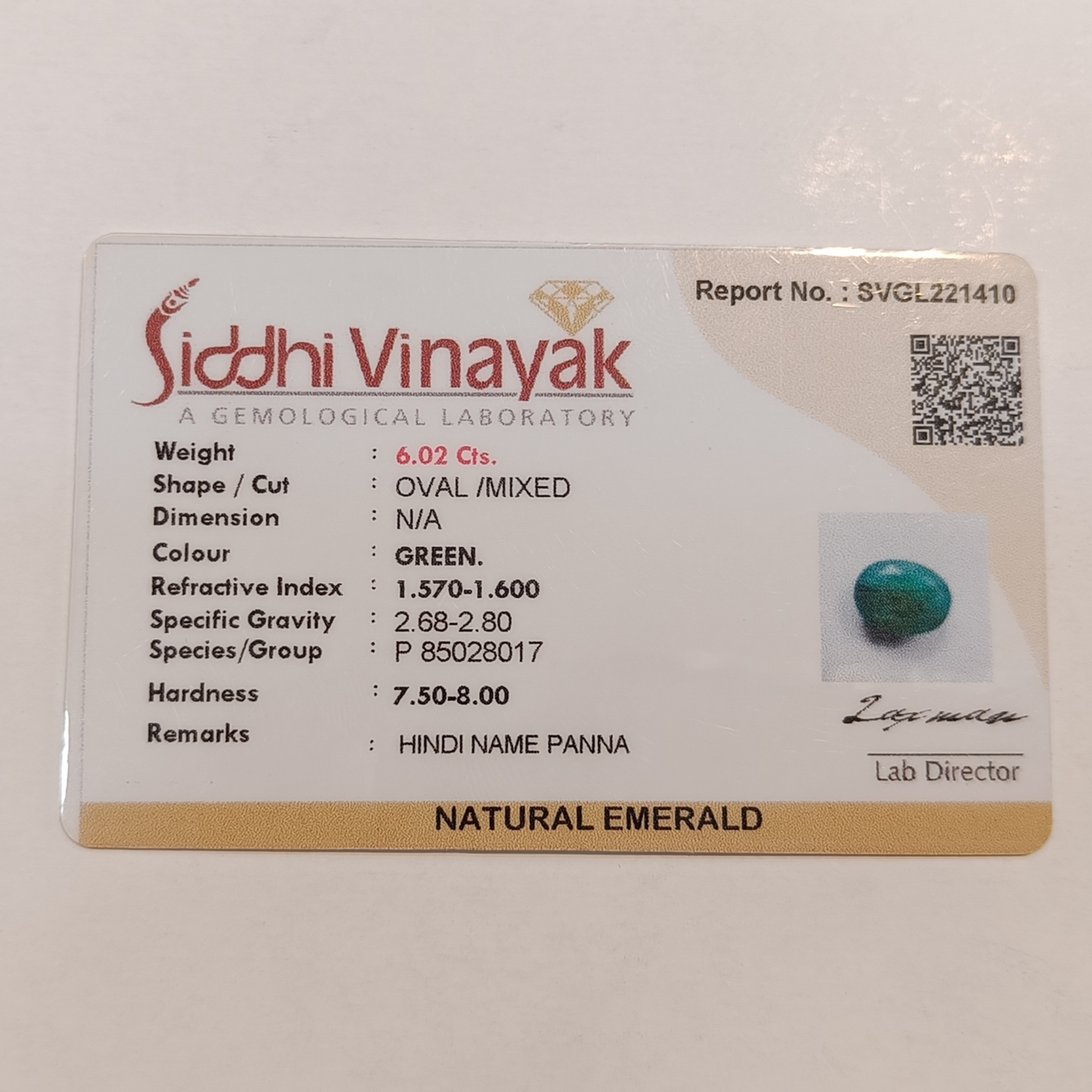 Emerald (Panna) - 6.02 Carats