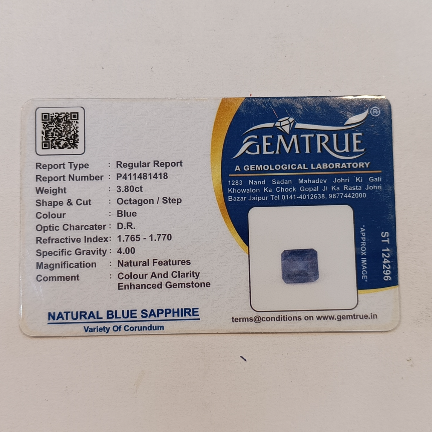 Blue Sapphire - 3.80 Carats