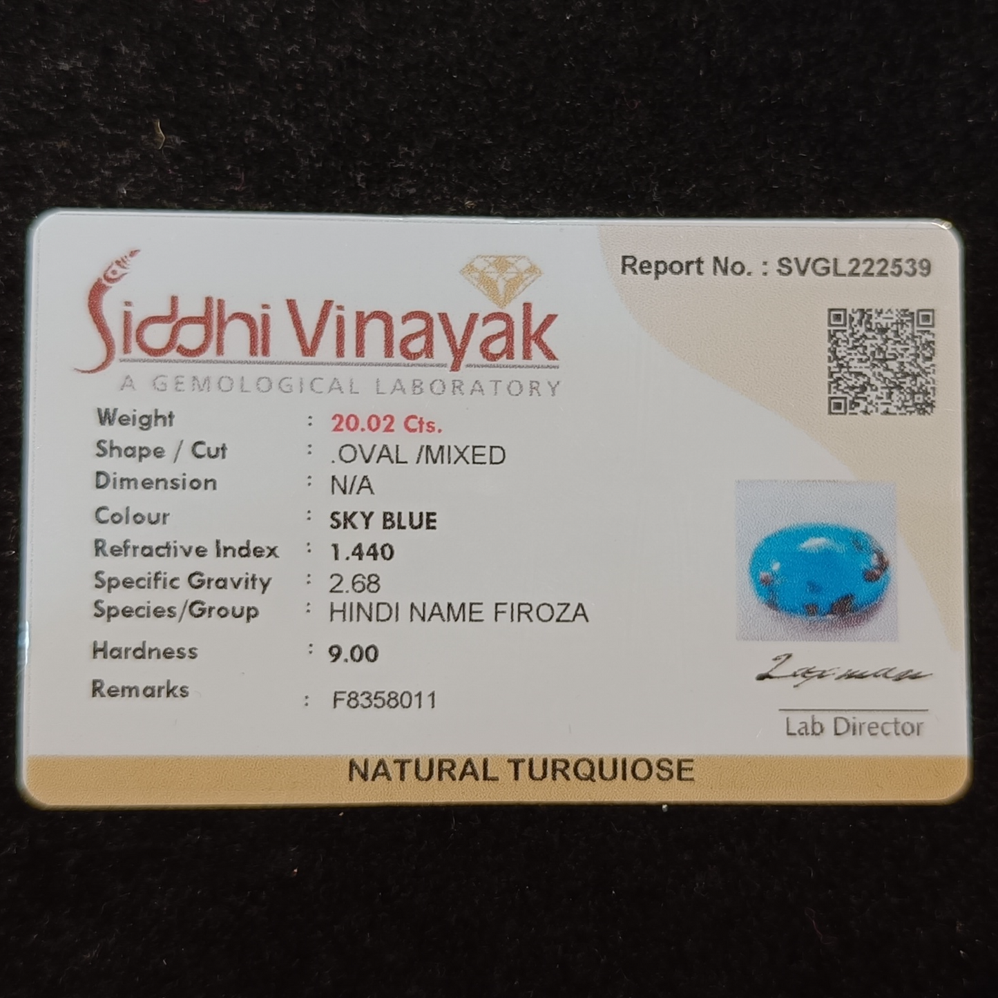 Turquoise (Firoza) - 20.02 Carats