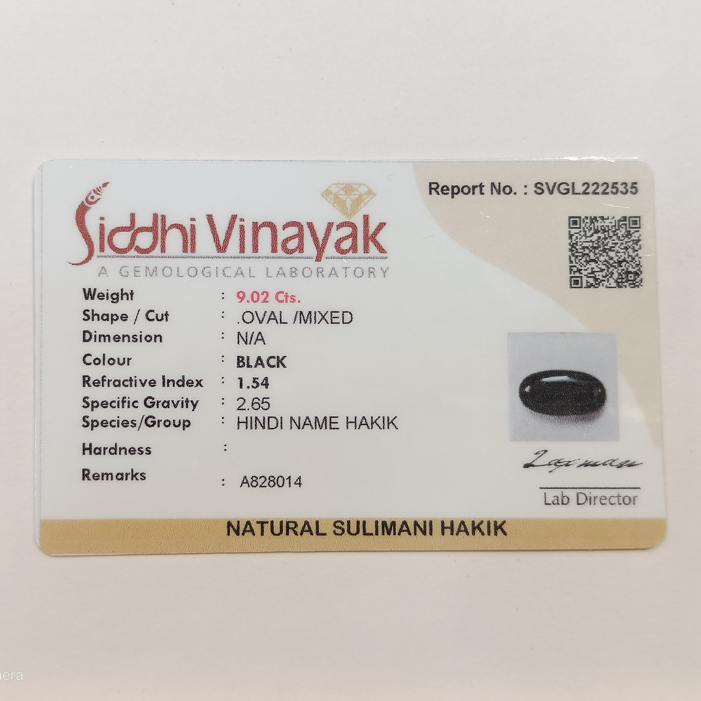 Sulemani Hakik (Black Agate) - 9.02 Carats