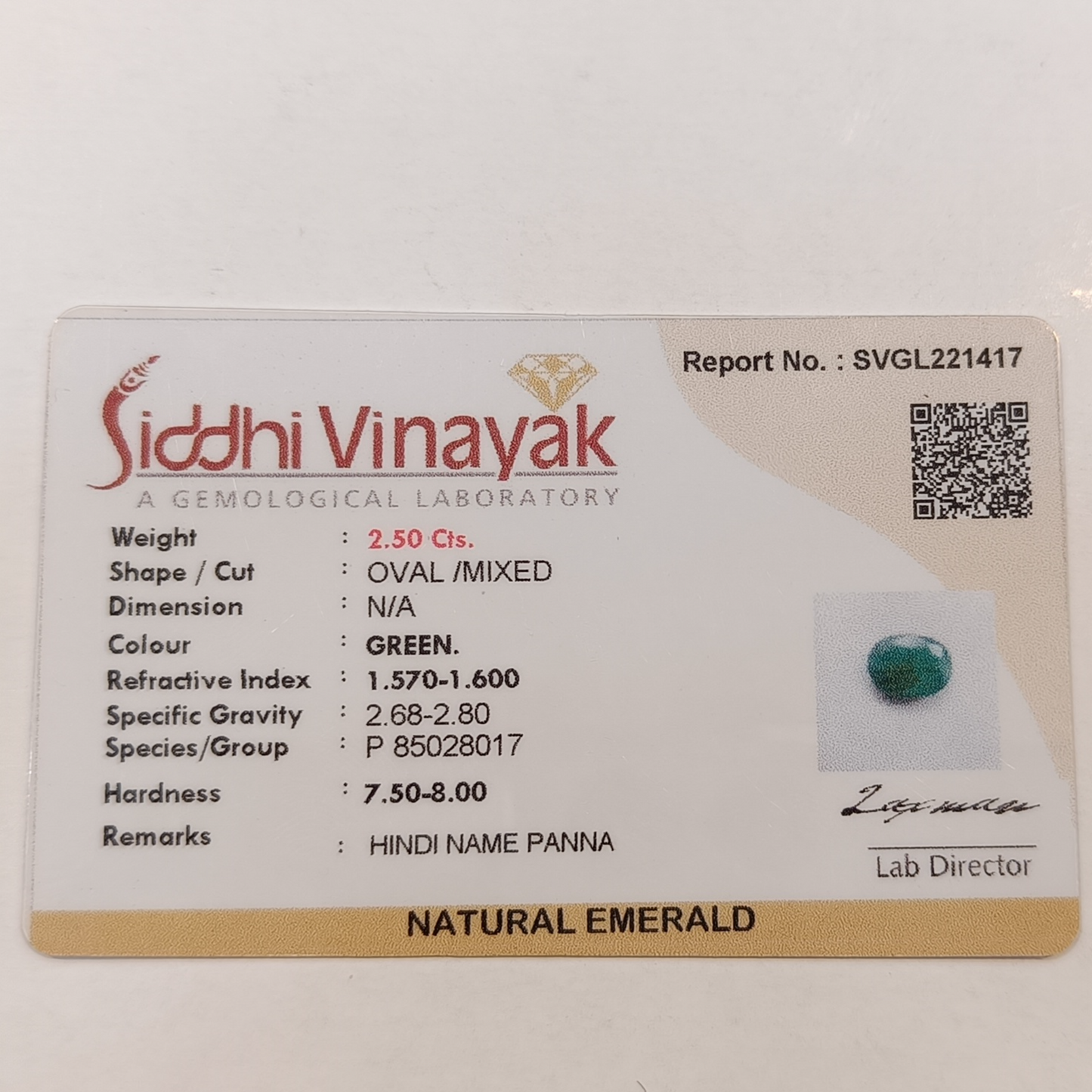 Emerald (Panna) - 2.65 Carats