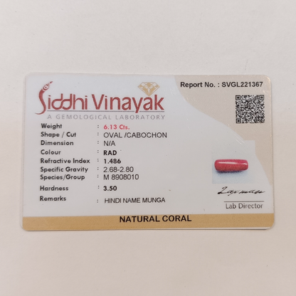 Red Coral (Moonga) - 6.13 Carats