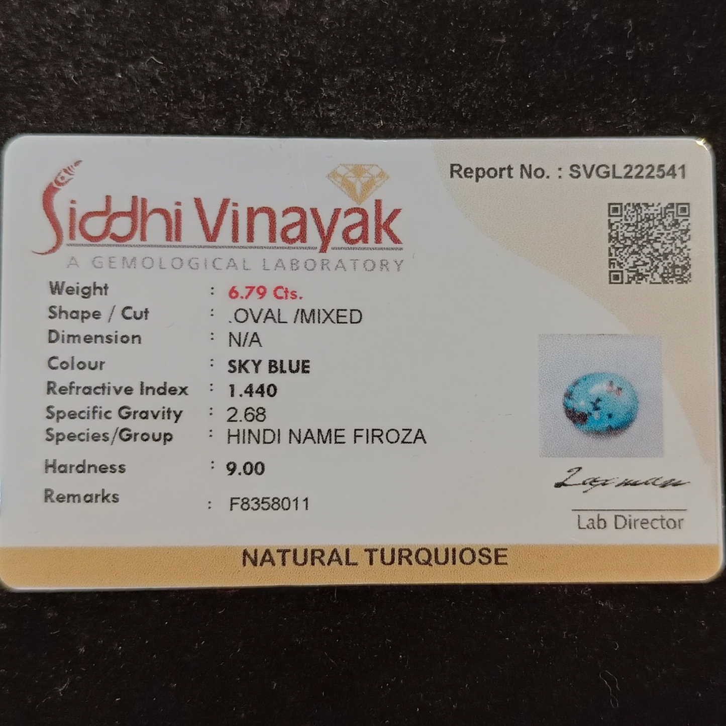 Turquoise (Firoza) - 6.79 Carats