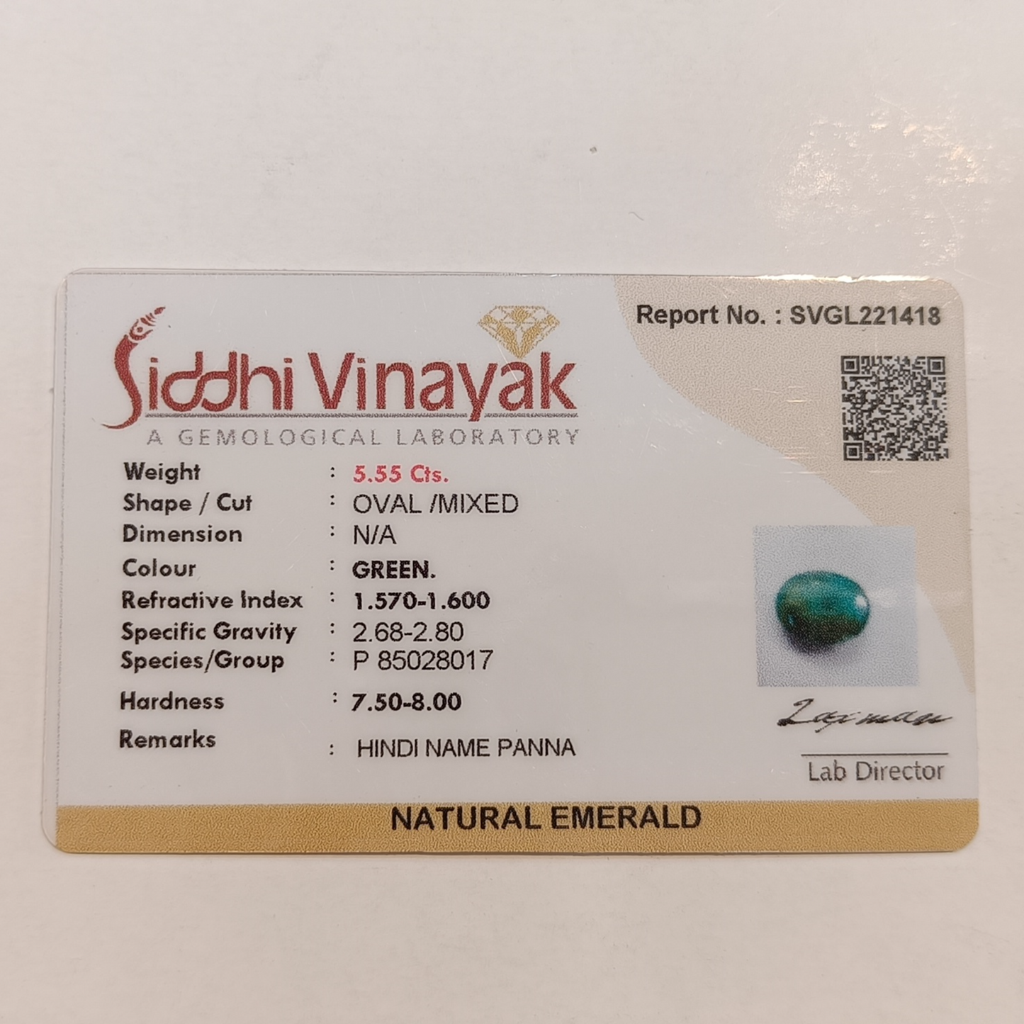 Emerald (Panna) - 5.55 Carats