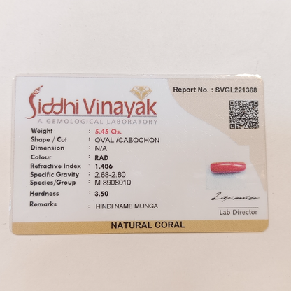 Red Coral (Moonga) - 5.45 Carats