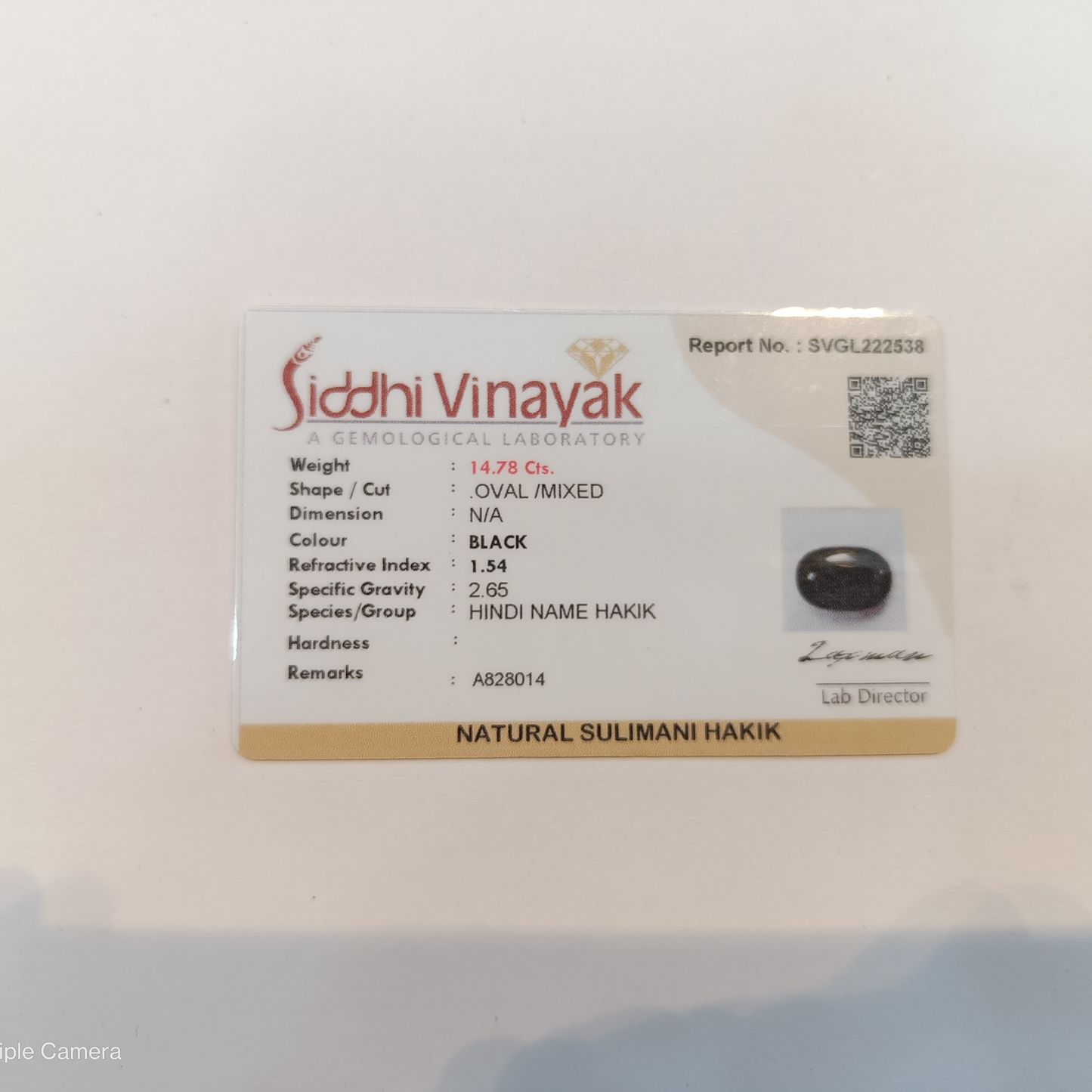 Sulemani Hakik (Black Agate) - 14.78 Carats