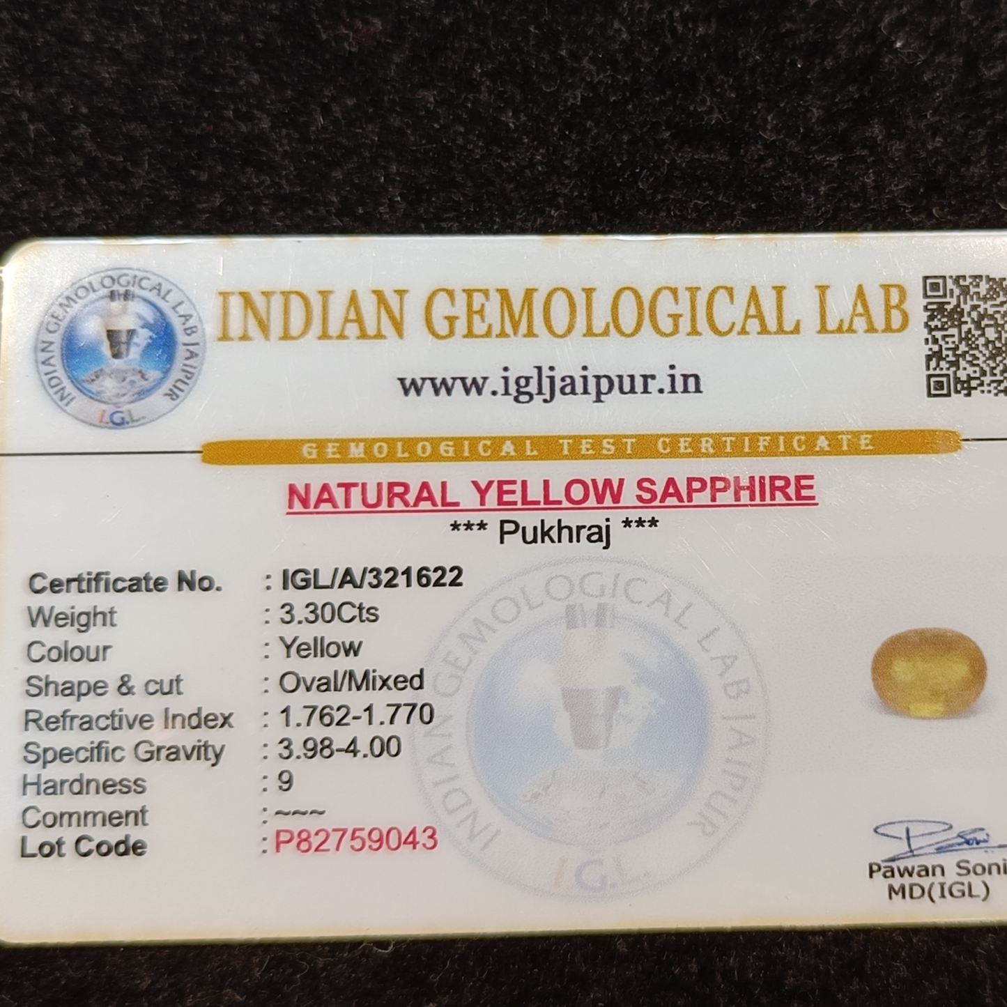 Yellow Sapphire - 3.30 Carats
