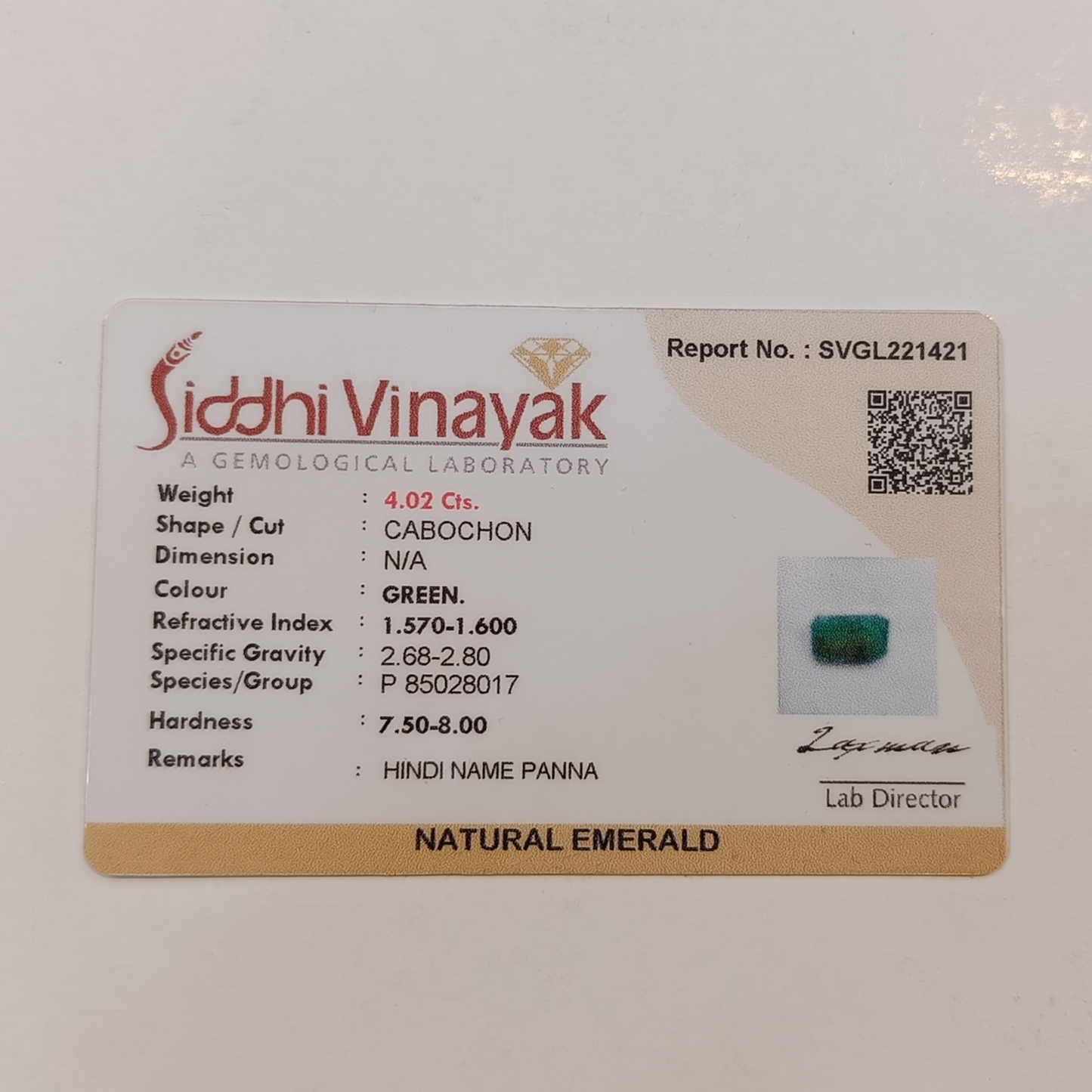 Emerald (Panna) - 4.02 Carats