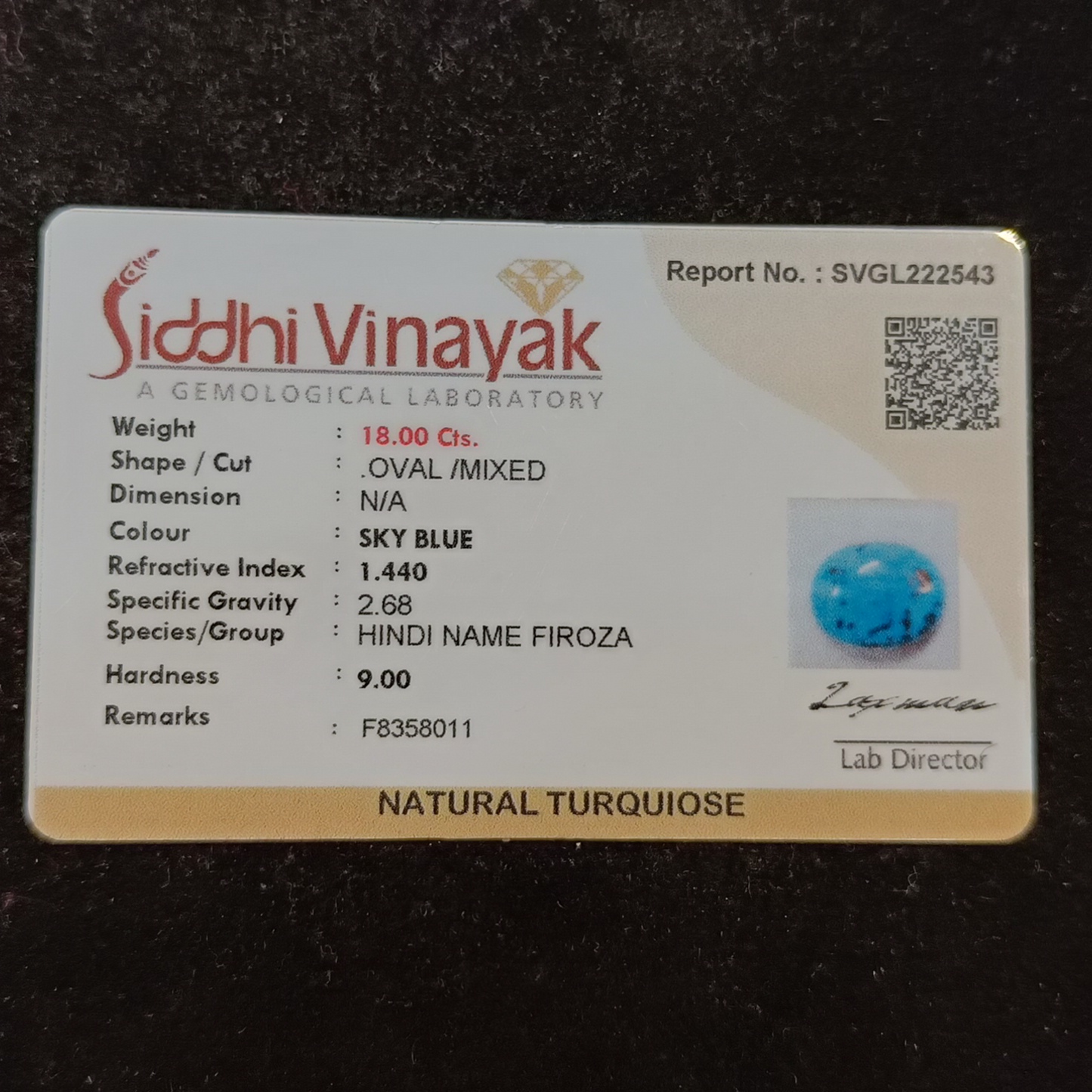 Turquoise (Firoza) - 18.00 Carats