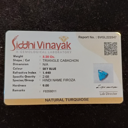Turquoise (Firoza) - 5.20 Carats