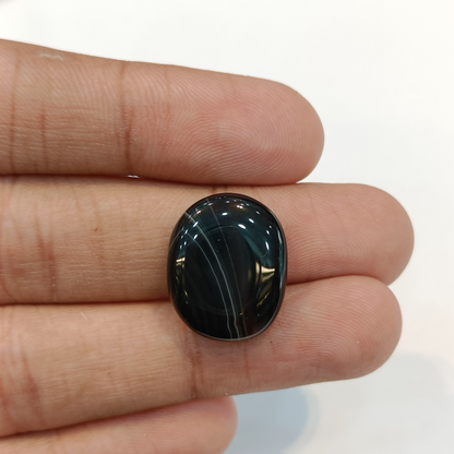 Sulemani Hakik (Black Agate) - 14.61 Carats